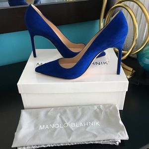 🛍NIB🛍 Manolo Blahnik BB 105//Cobalt Suede//39